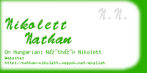 nikolett nathan business card